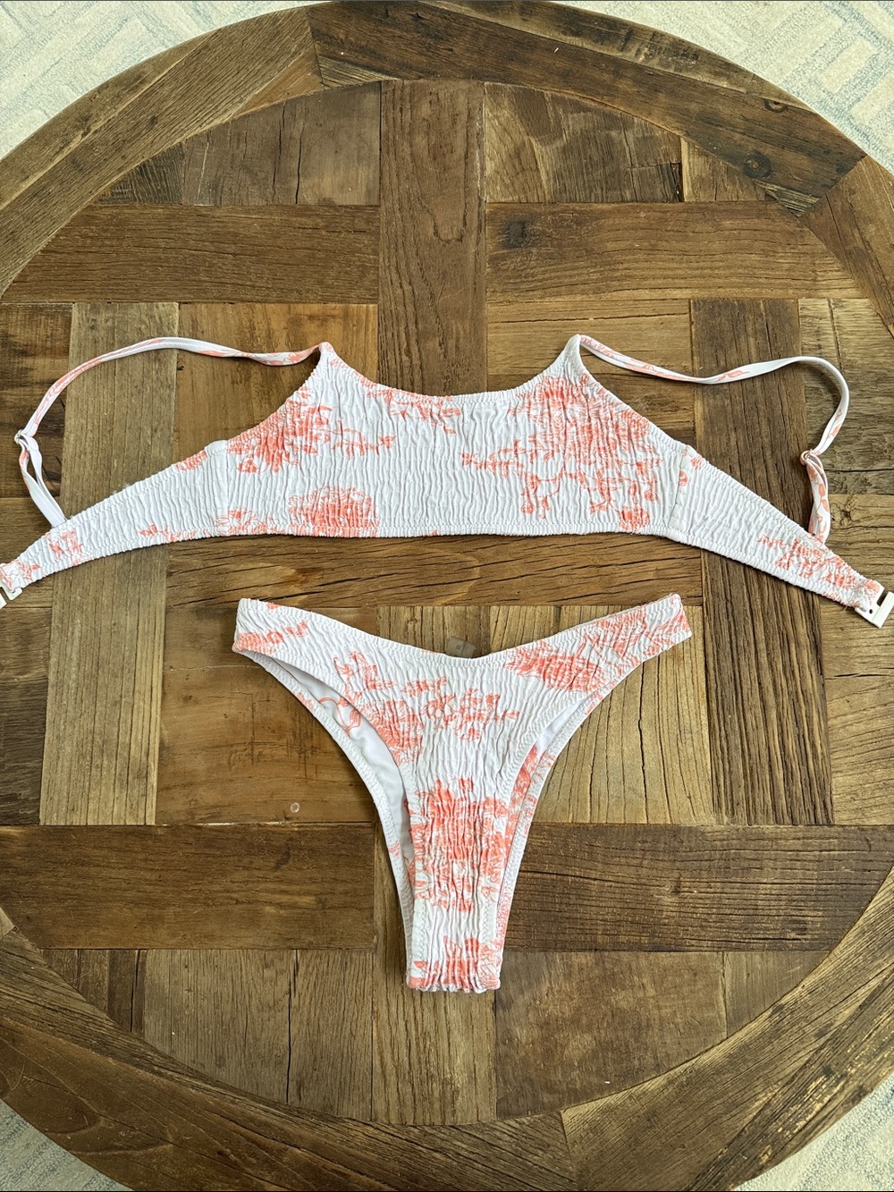 Women’s White & Coral Floral Bikini Set
